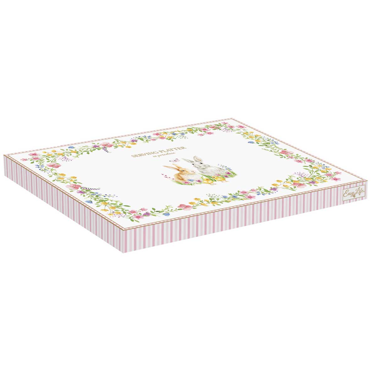 EASY LIFE Vassoio Uovo 30x21cm in Porcellana in Color Box Happy Easter - Image 2