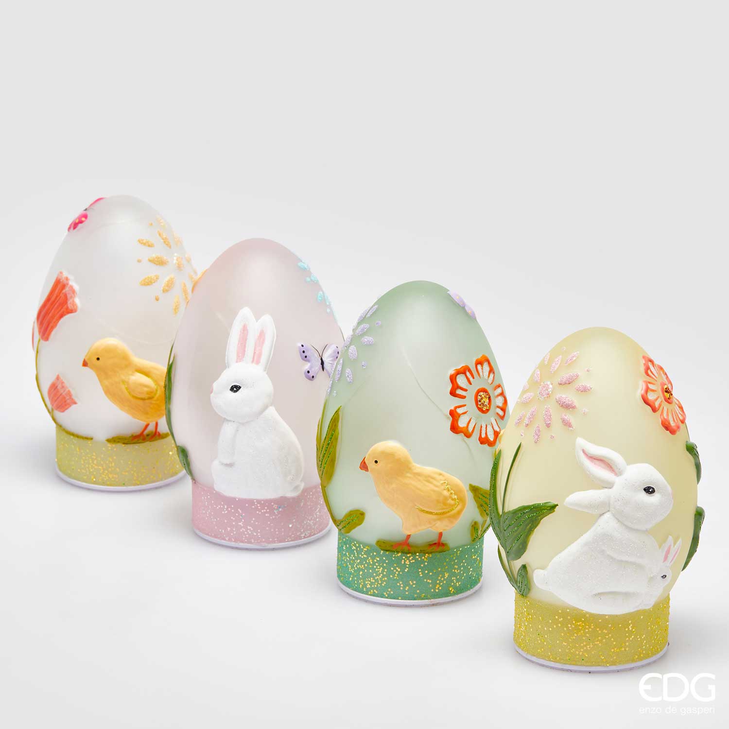 EDG Enzo De Gasperi Decorazione di Pasqua Uovo Twist con Movimento e LED 20cm Giallo - Image 2