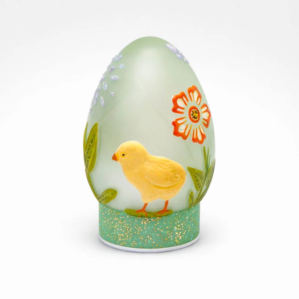 EDG Enzo De Gasperi Decorazione di Pasqua Uovo Twist con Movimento e LED 20cm Verde
