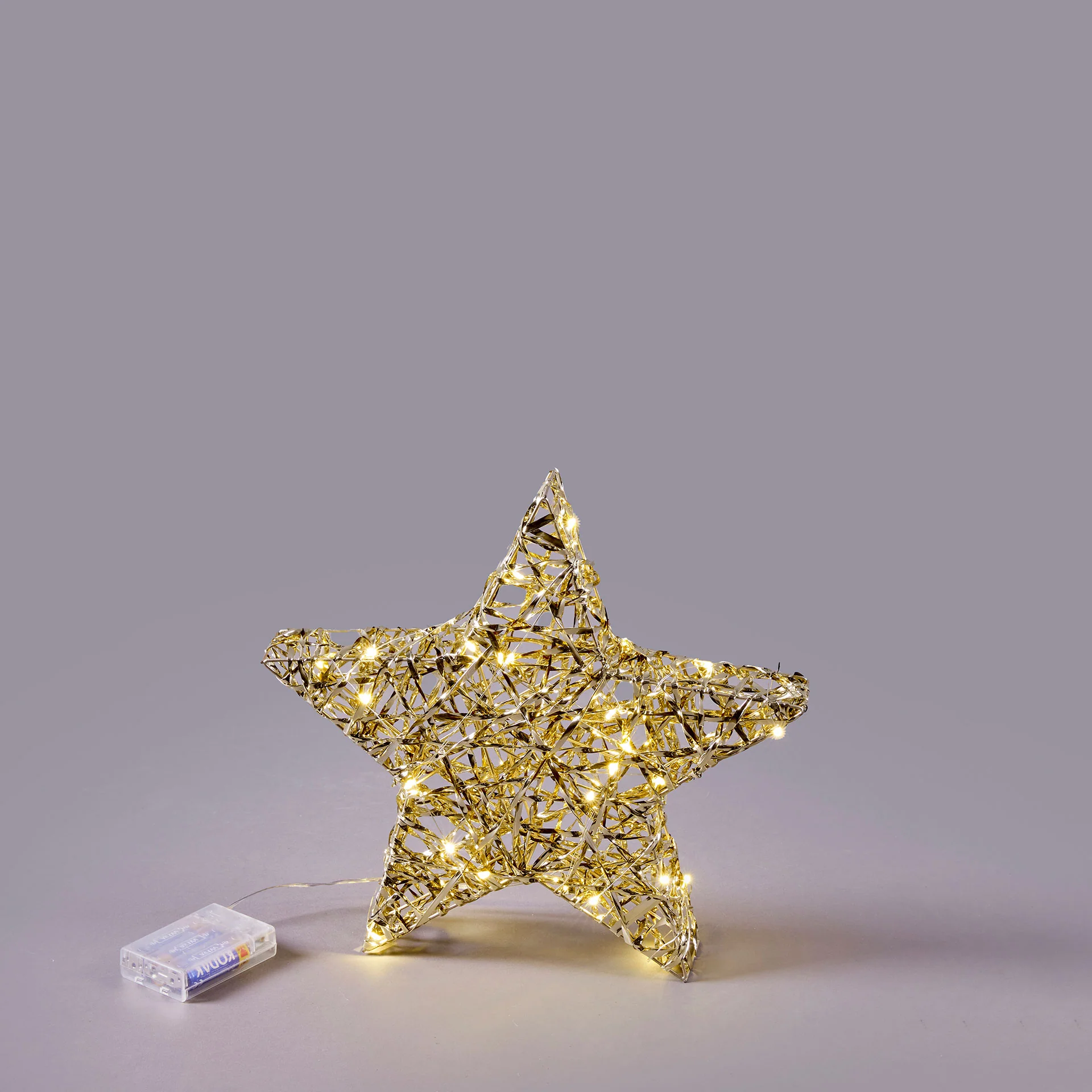 EDG Enzo De Gasperi Decorazione Natalizia Luminosa Stella Intreccio 30 Microled 30cm Oro