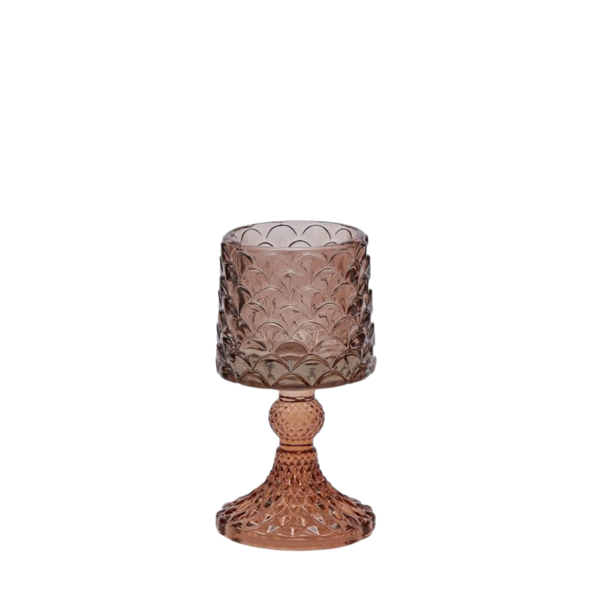 EDG Enzo De Gasperi Portacandela Lampada in Vetro 15x8,5cm Viola Rosa