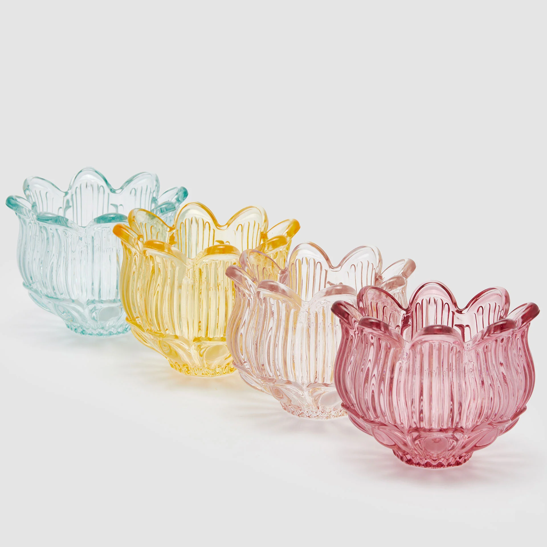 EDG Enzo De Gasperi Portacandela Tulipano Testa 10x12,5cm Giallo Vetro