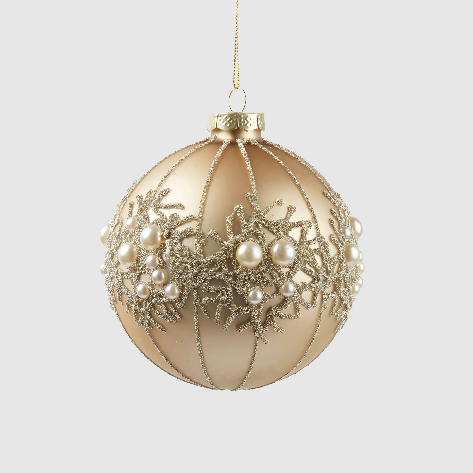 EDG Enzo De Gasperi Sfera Pallina per Albero di Natale con Perle Decoperle 10cm Vetro