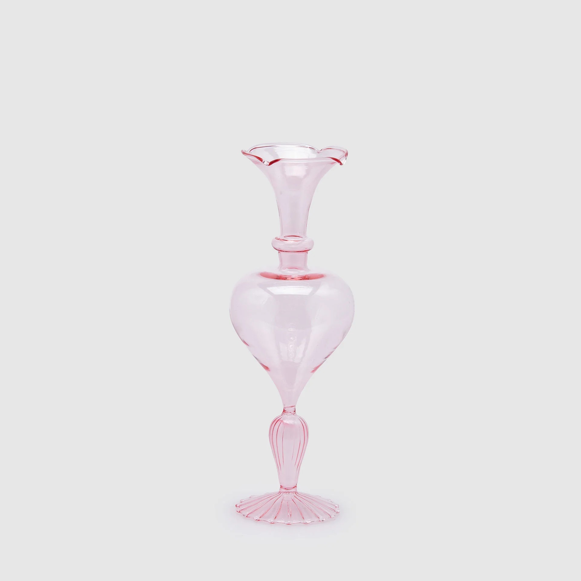 EDG Enzo De Gasperi Vaso Monofiore Balze 29cm Rosa Vetro