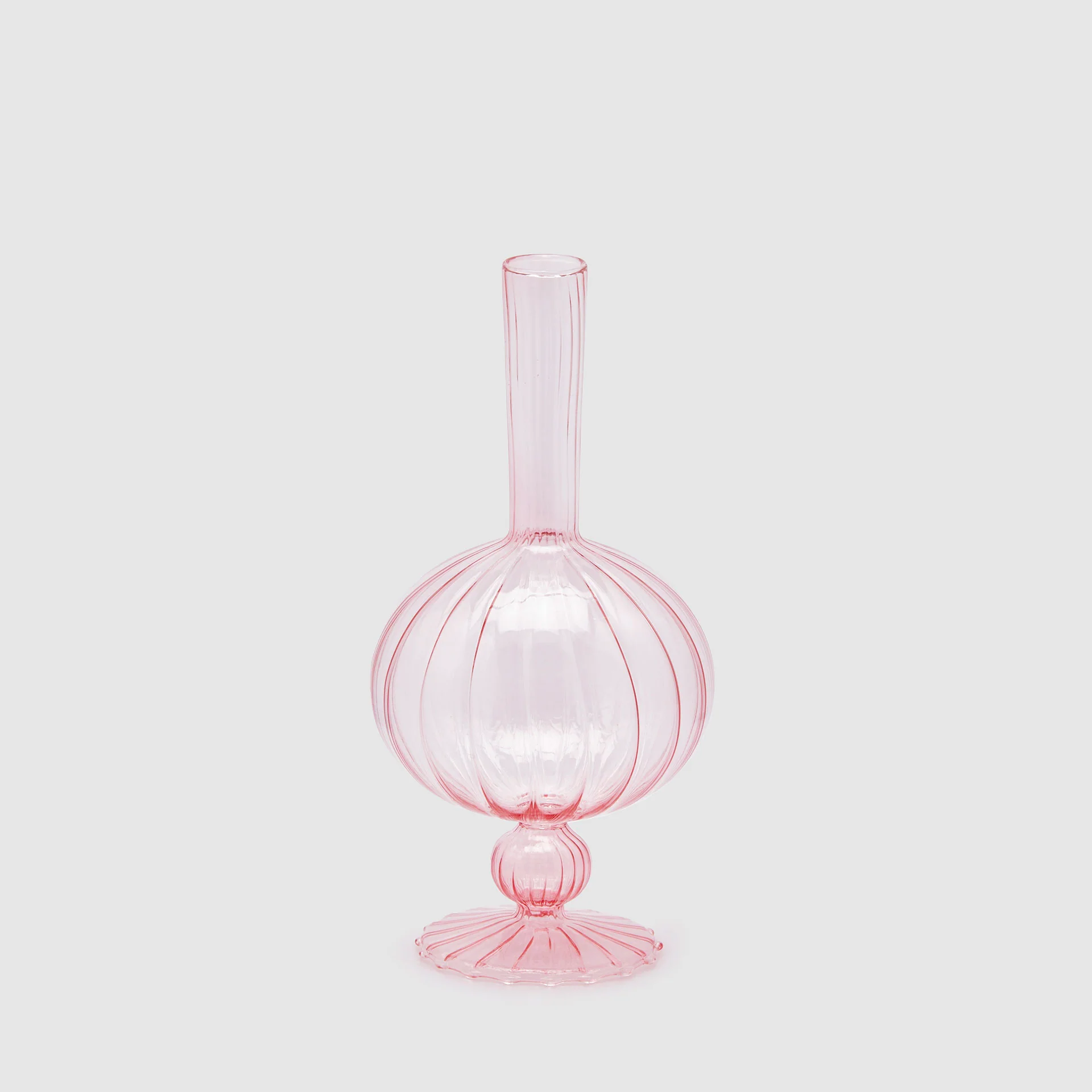 EDG Enzo De Gasperi Vaso Monofiore Ovoide 26cm Rosa Vetro