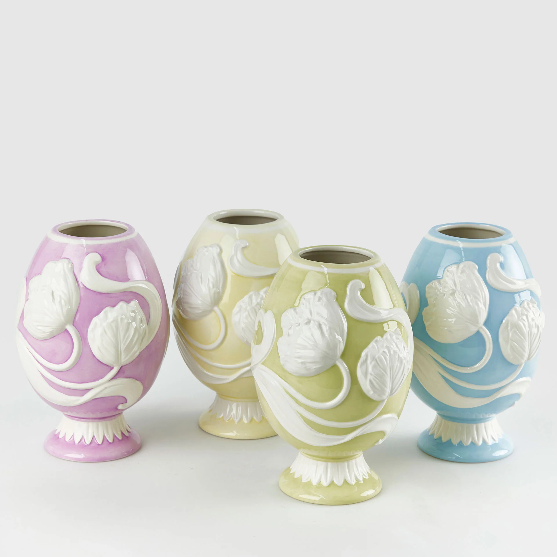 EDG Enzo De Gasperi Vaso Uovo Floreale Giallo 20x14cm Decorazione di Pasqua