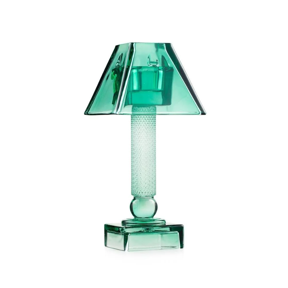 EMÒ ITALIA Luxor Square Candeliere in Vetro con Paralume Verde 24cm