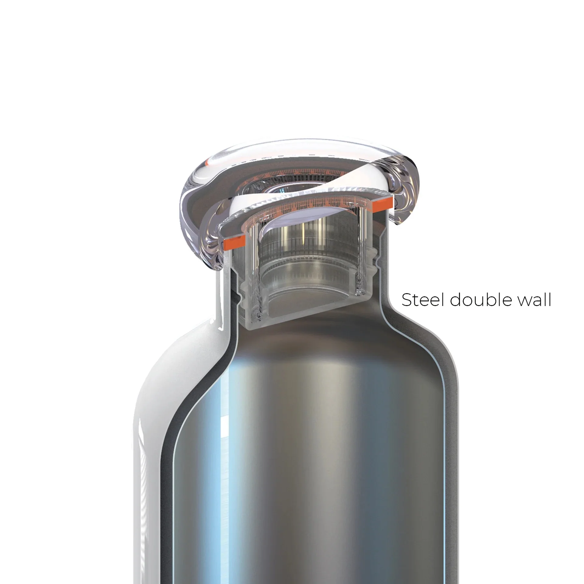 GUZZINI Energy Bottiglia Termica da Viaggio On The Go L 750ml Acciaio Inox - Image 3