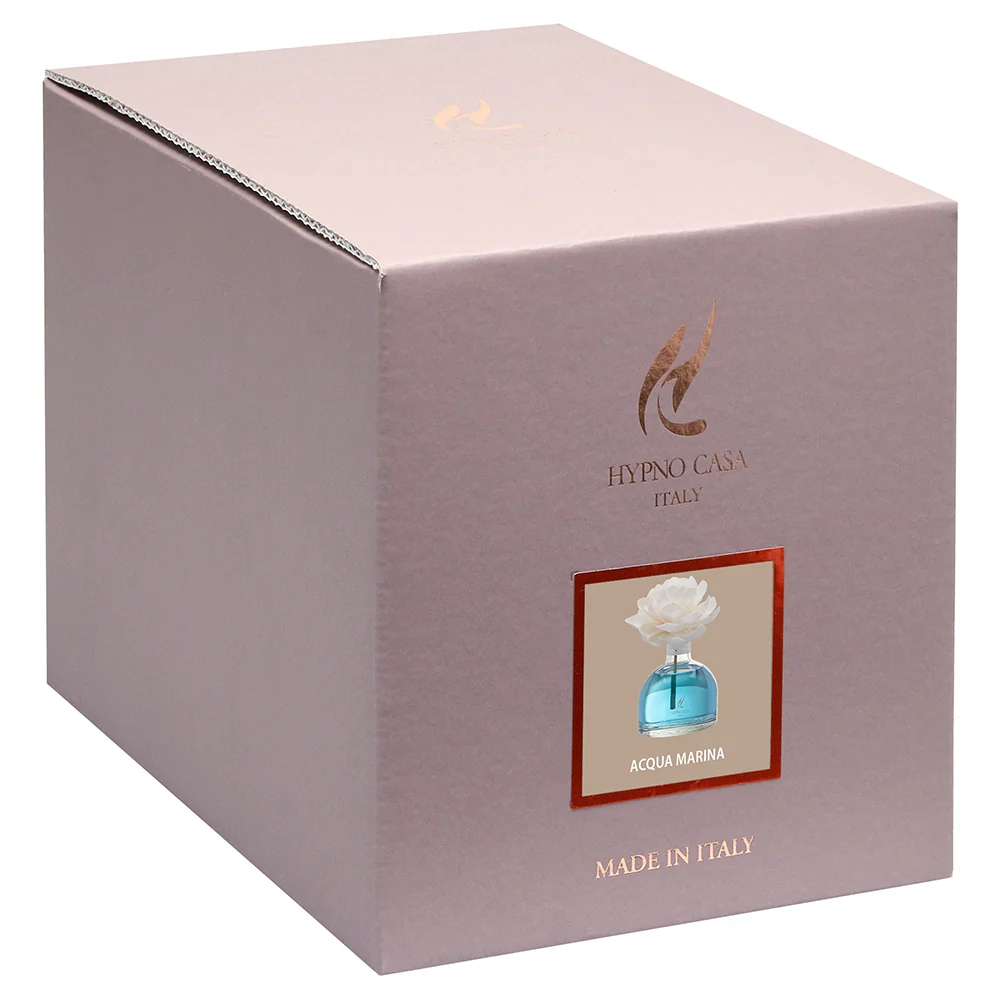 HYPNO CASA Diffusore a Bastoncini con Fiore Bianco Rosa 100ml Acqua Marina - Image 2