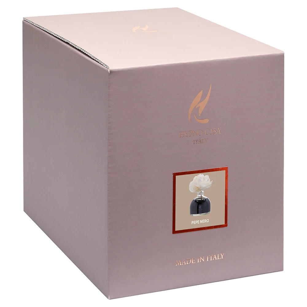 HYPNO CASA Diffusore a Bastoncini con Fiore Bianco Rosa 250ml Pepe Nero - Image 2