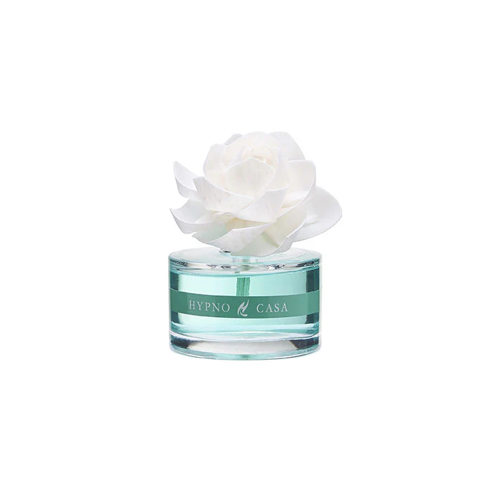 HYPNO CASA Diffusore a Bastoncini con Fiore Bianco Rosa 60ml Acqua Marina
