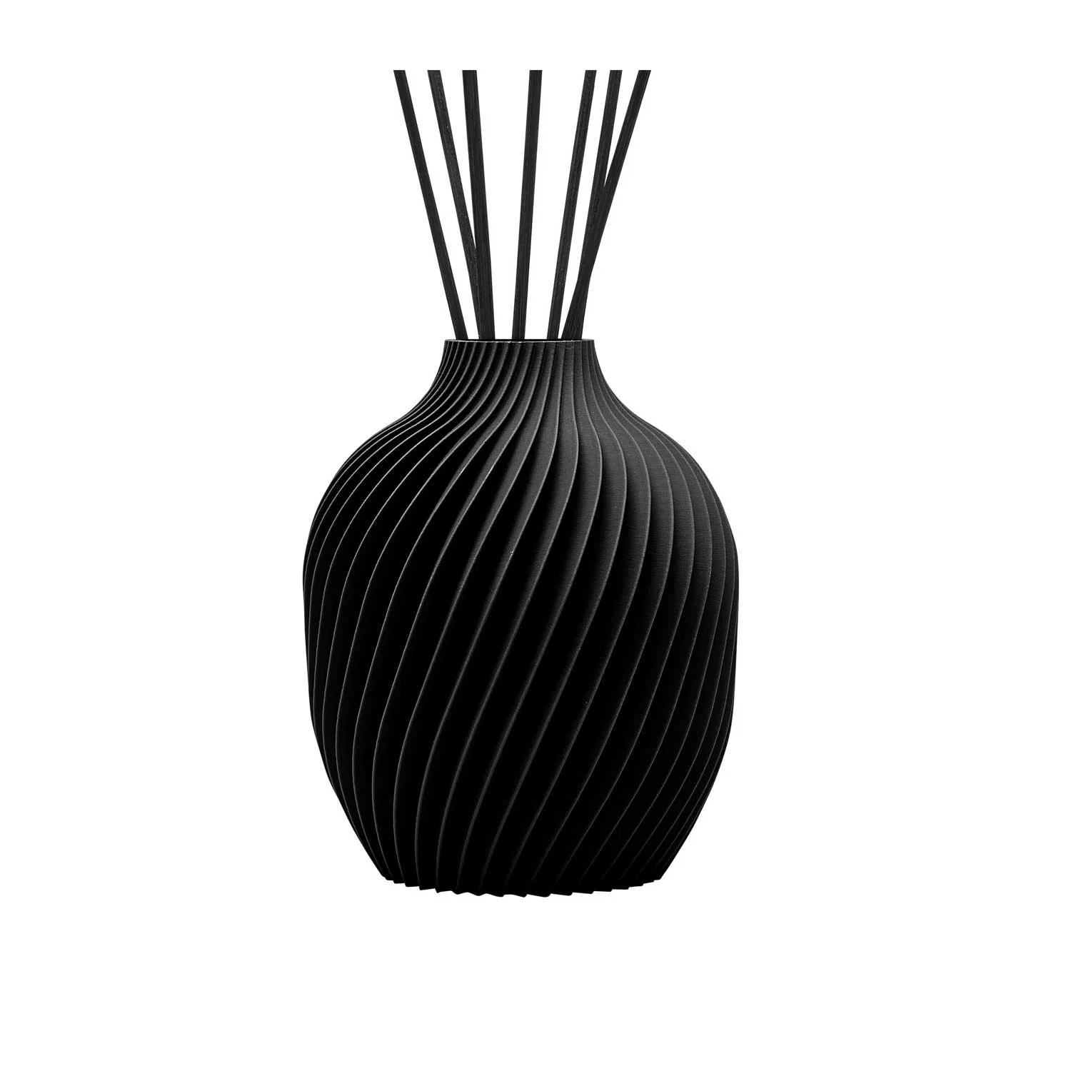 HYPNO CASA Diffusore a Bastoncini Vaso 3D con Ricarica Caldi Agrumi Dolce 50ml Nero