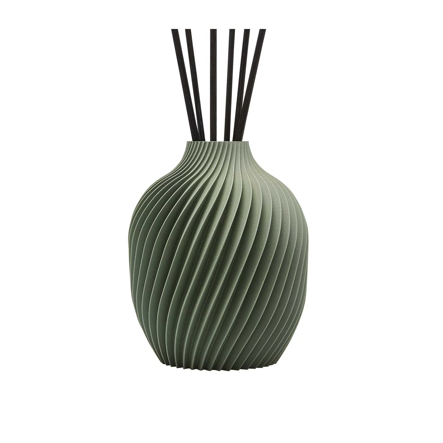 HYPNO CASA Diffusore a Bastoncini Vaso 3D con Ricarica Caldi Agrumi Dolce 50ml Verde Salvia