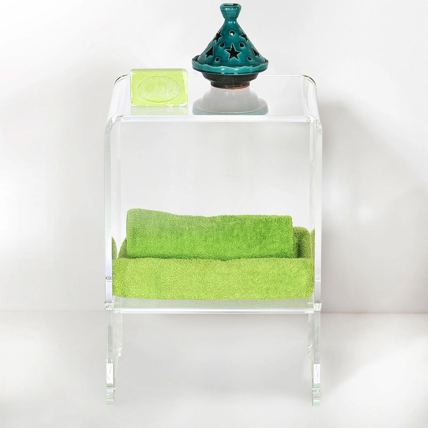 iPLEX Accanto Tavolino Comodino in PMMA Trasparente 32x45cm Made in Italy - Image 2