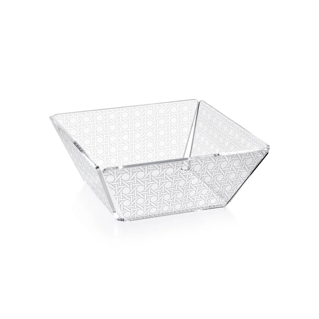 iPLEX Bon Ton Cestino Portapane Ciotola in PMMA 22x22cm Paglia di Vienna Trasparente Made in Italy - Image 3