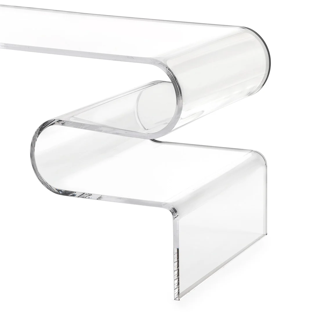 iPLEX Curvy Tavolo Tavolino Salotto in PMMA Made in Italy 40x76x42cm Trasparente - Image 3