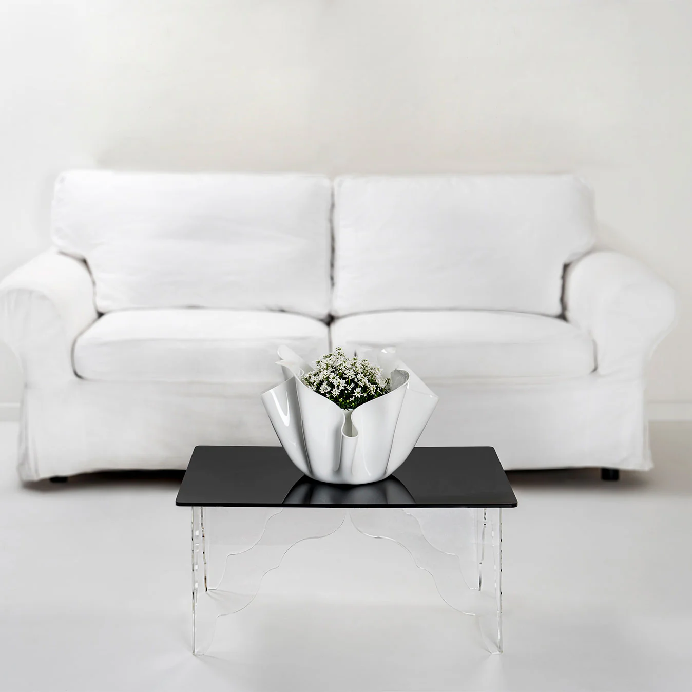 iPLEX Vaso Drappeggi in PMMA 45x29cm Bianco Made in Italy - Image 2