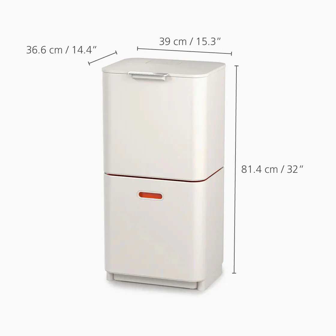 JOSEPH JOSEPH Totem Max Pattumiera Raccolta Differenziata 60L Pietra 82x39cm - Image 7