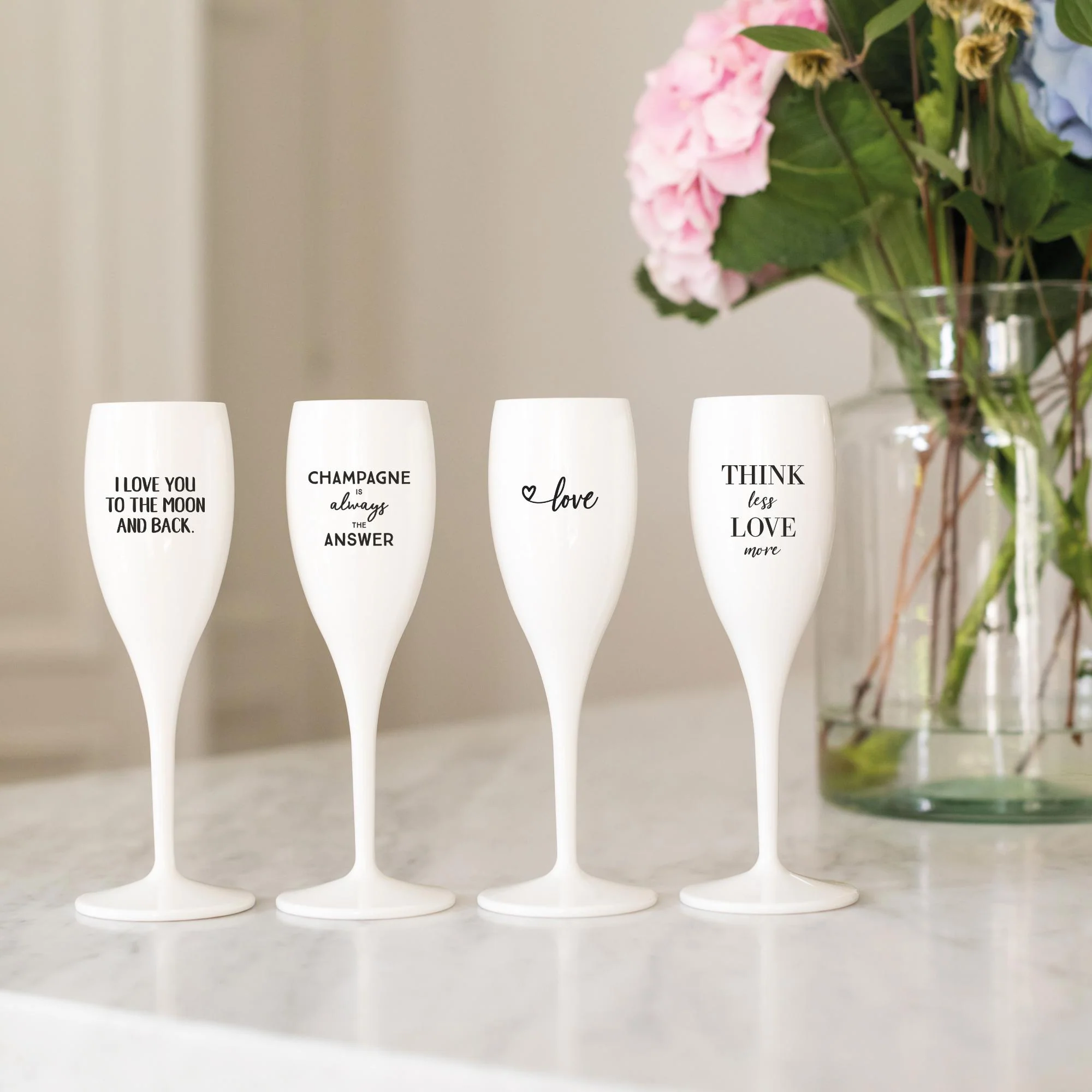 KOZIOL Calice Spumante Champagne 100ml Cheers No. 1 Champagne is The Answer Bianco - Image 2