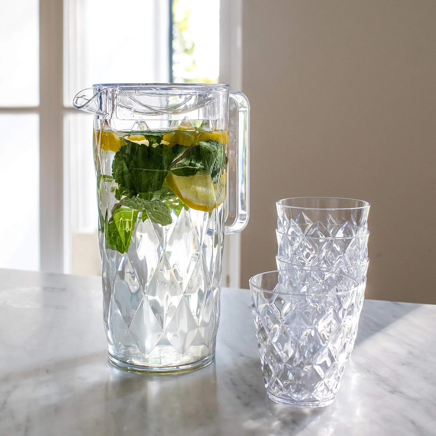 KOZIOL Crystal Brocca Caraffa 1,6L con 4 Bicchieri Superglas - Image 2