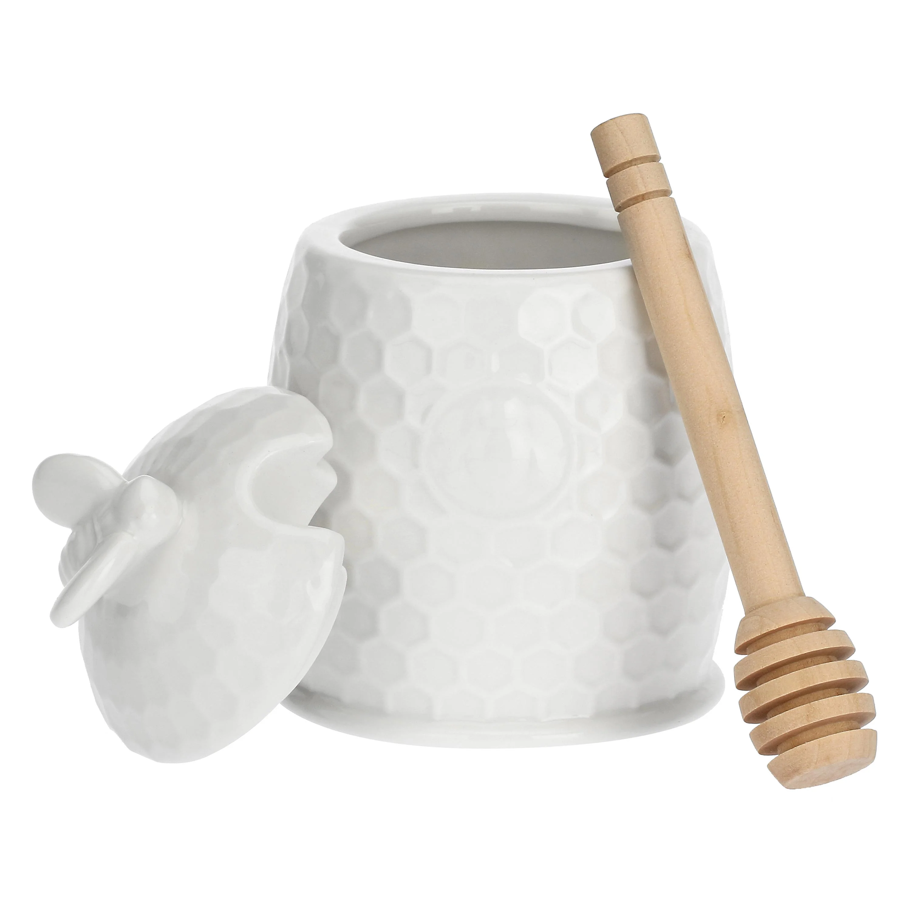 LA PORCELLANA BIANCA Aperegina Vasetto Miele Servimiele 12x8cm Bianco Porcellana - Image 3