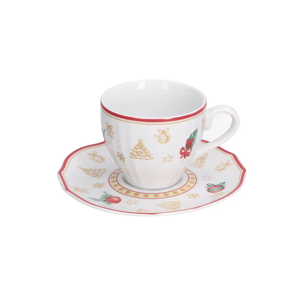 LA PORCELLANA BIANCA Christmas Edition Tazza Caffè Set 6 Pezzi 100ml