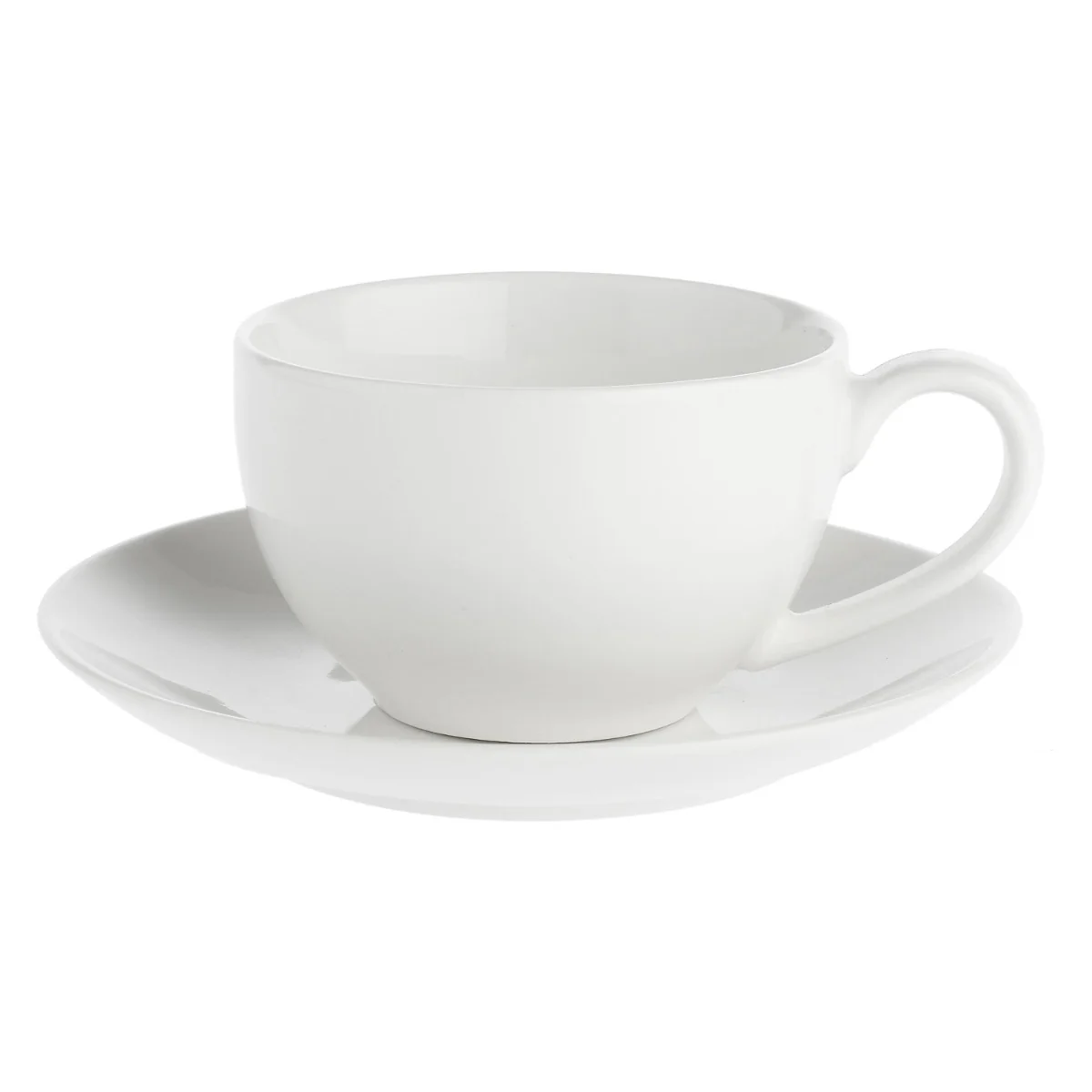 LA PORCELLANA BIANCA Essenziale Tazza Tè The con Piattino Set 6 Pezzi 220ml Bianco - Image 2