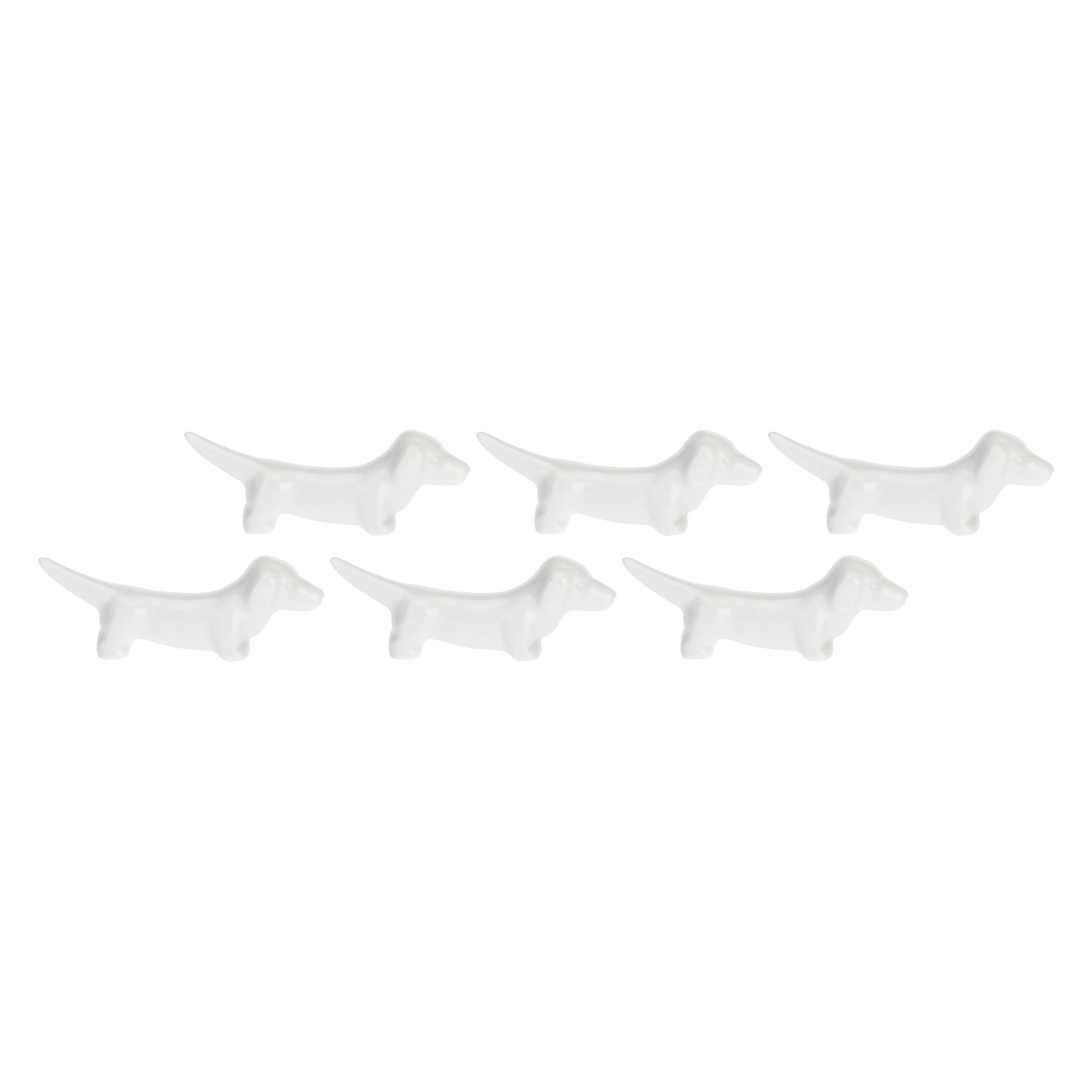 LA PORCELLANA BIANCA Fattoria Poggia Posate Cane Set 6 Pezzi 7,5cm Bianco