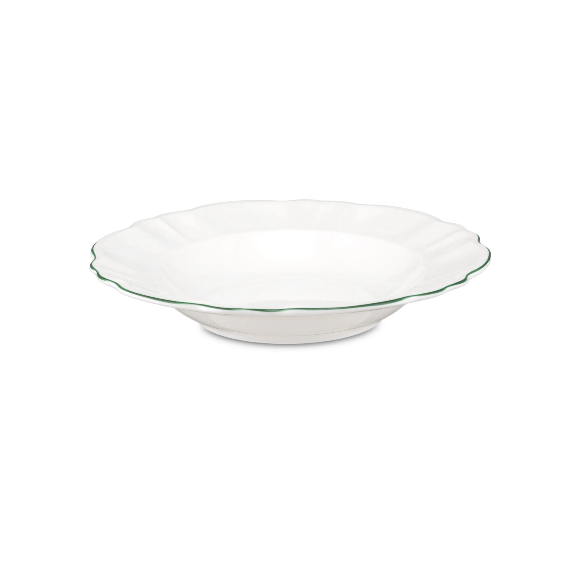 LA PORCELLANA BIANCA Tersa Servizio Tavola Set Piatti 18 Pezzi Smerlato Bordo Verde - Image 3