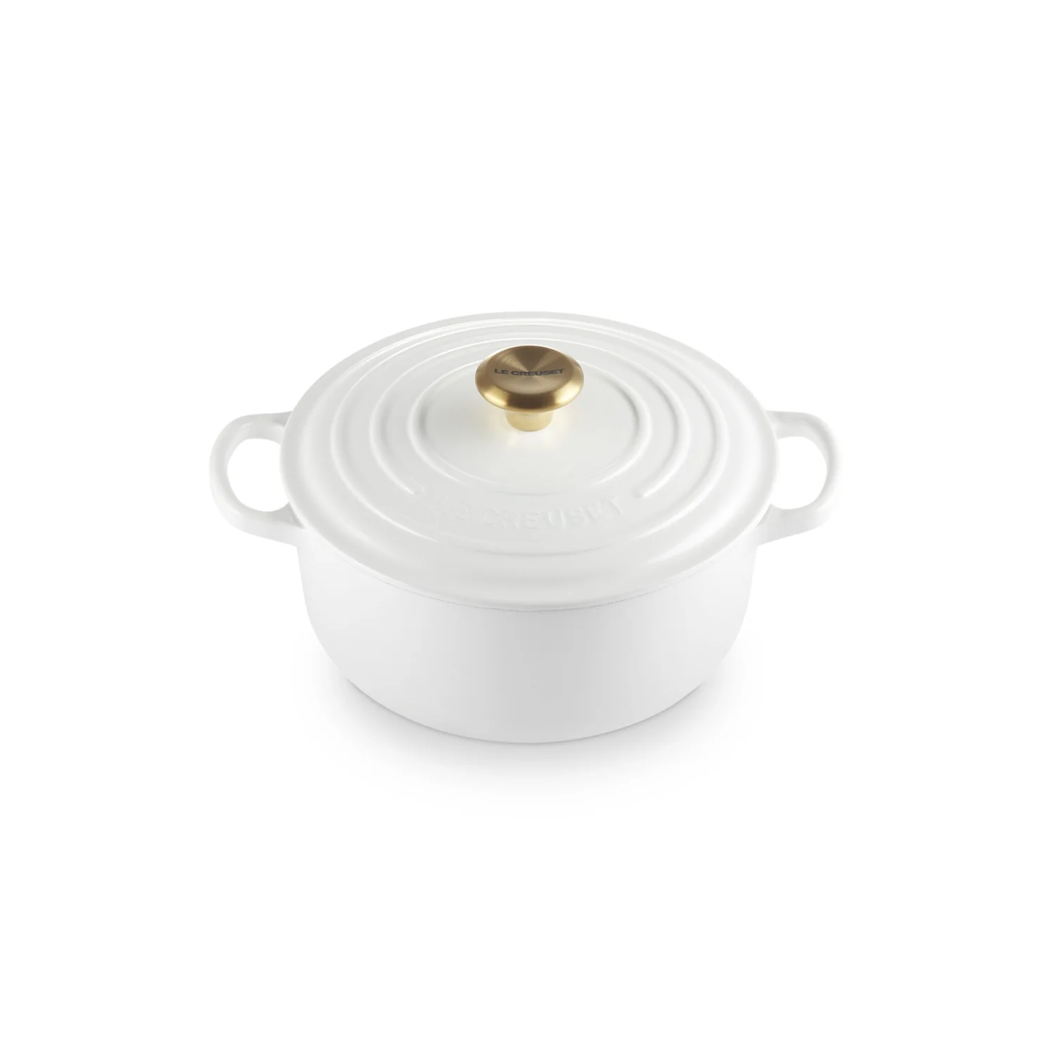 LE CREUSET Cocotte Rotonda Evolution 20cm Bianco Pomello Oro Ghisa Vetrificata - Image 2