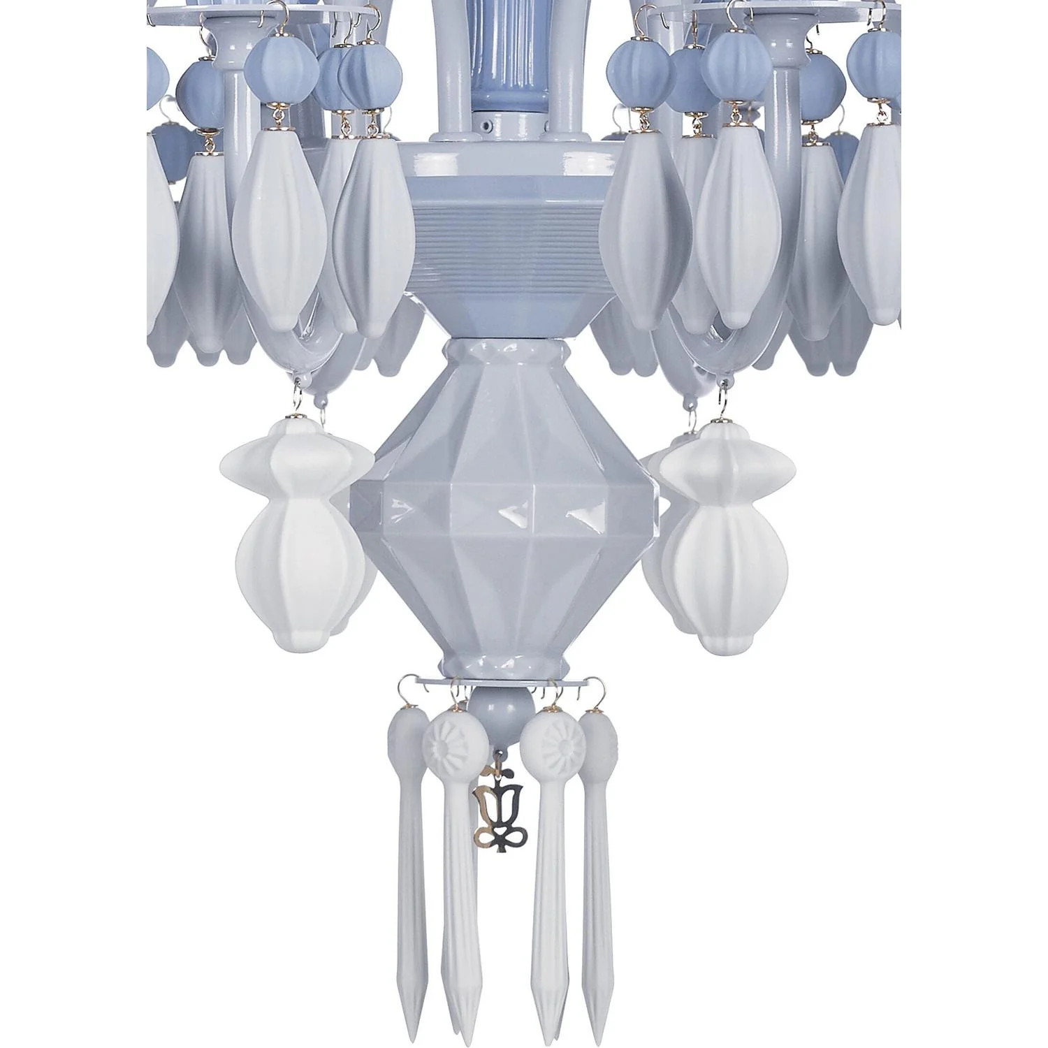 LLADRO' Chandelier Belle De Nuit 12 Luci Azzurro 100x65cm Porcellana - Image 5