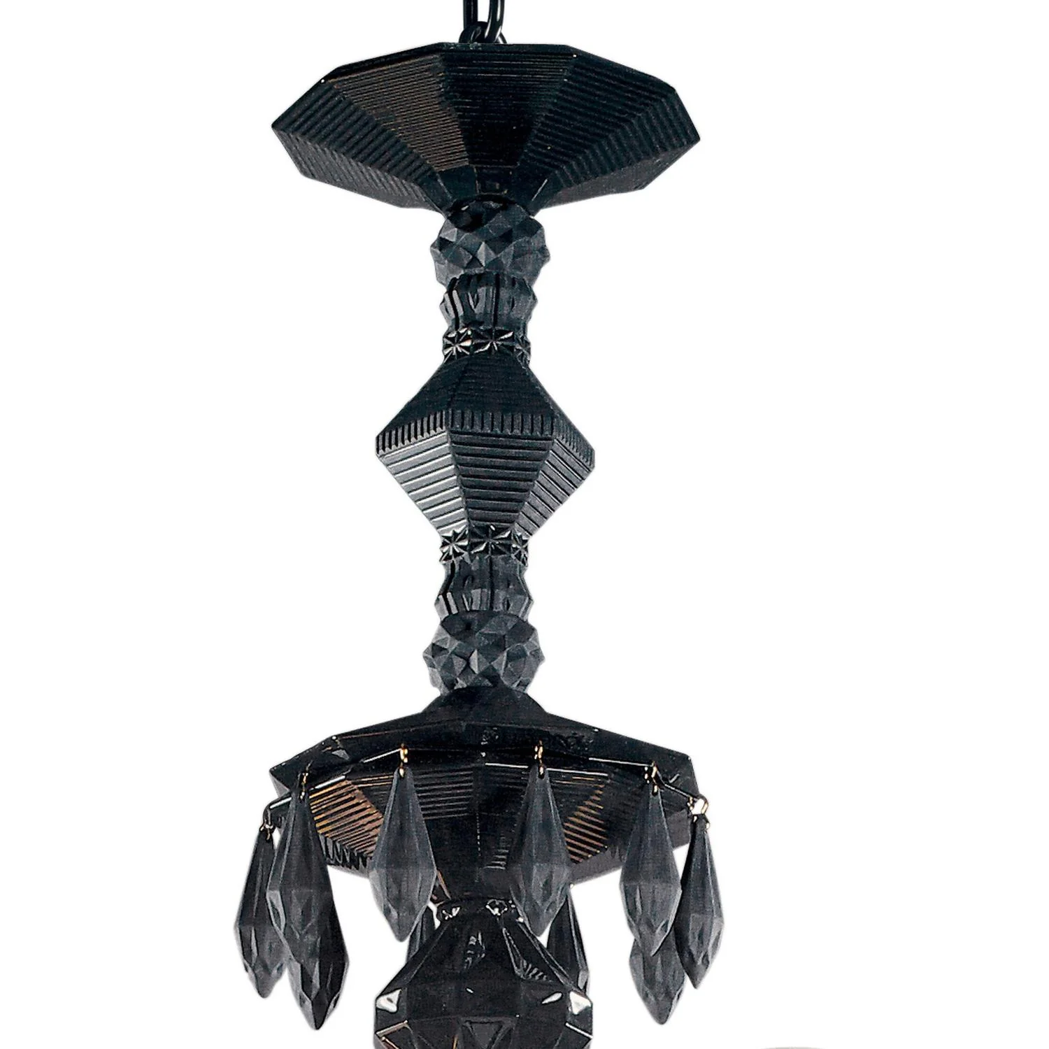 LLADRO' Chandelier Belle De Nuit 24 Luci Nero Assoluto 125x80cm Porcellana - Image 2