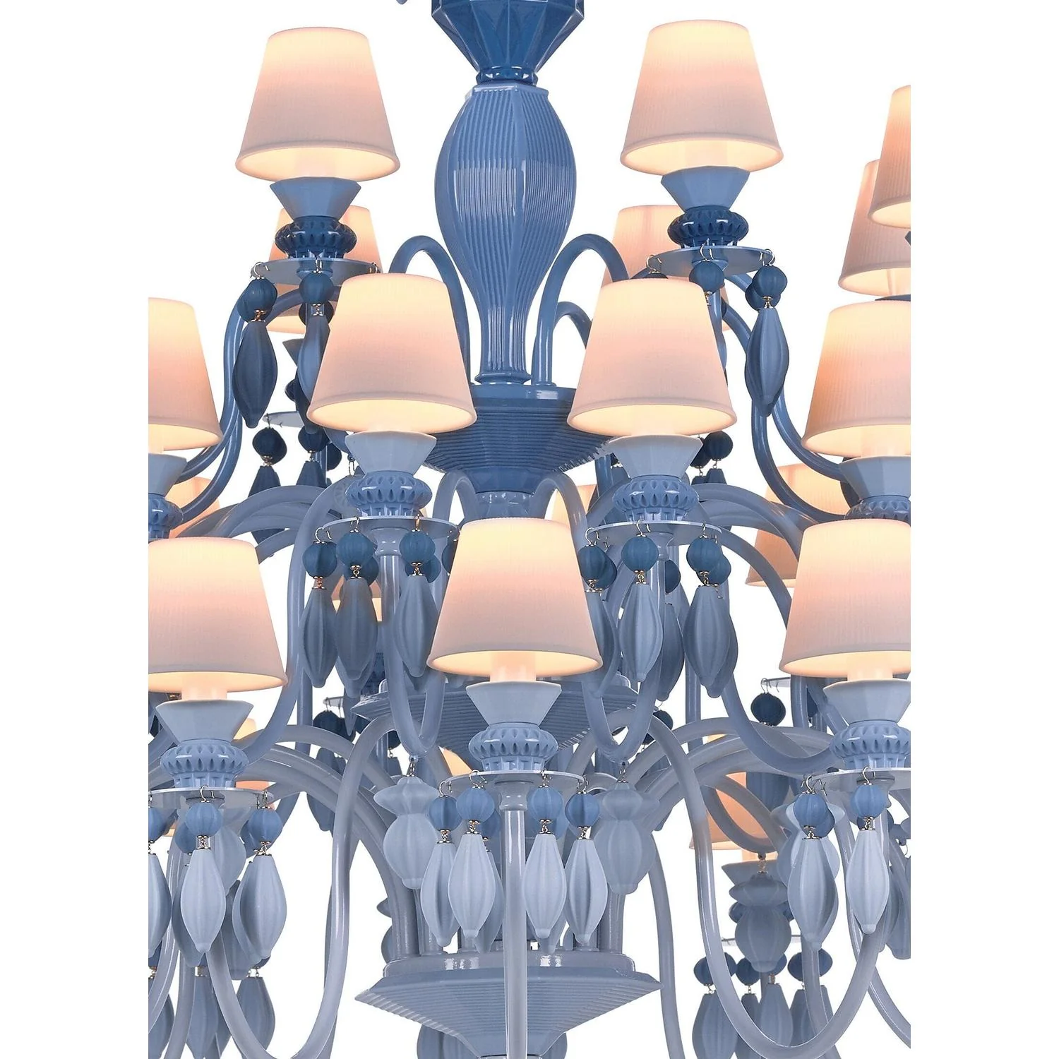 LLADRO' Chandelier Belle De Nuit 40 Luci Azzurro 150x100cm Porcellana - Image 2