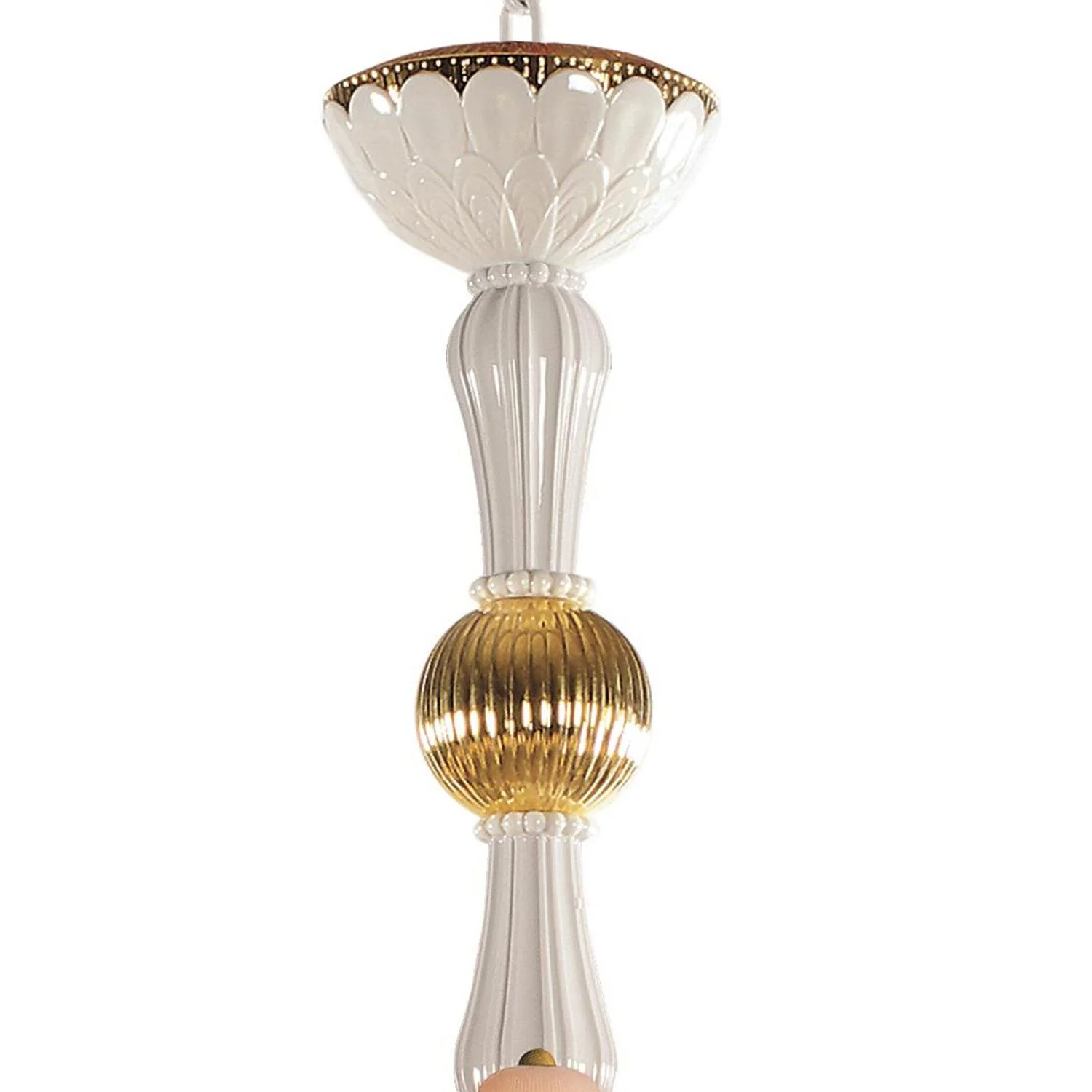 LLADRO' Chandelier Ivy And Seed 16 Luci Medio Oro 133x115cm Porcellana - Image 4