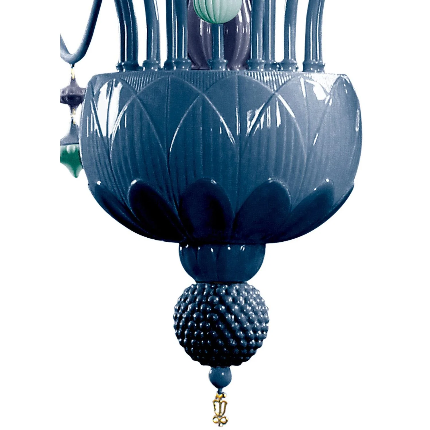 LLADRO' Chandelier Ivy e Seed 20 Luci Medio Oceano 138x115cm Porcellana - Image 3