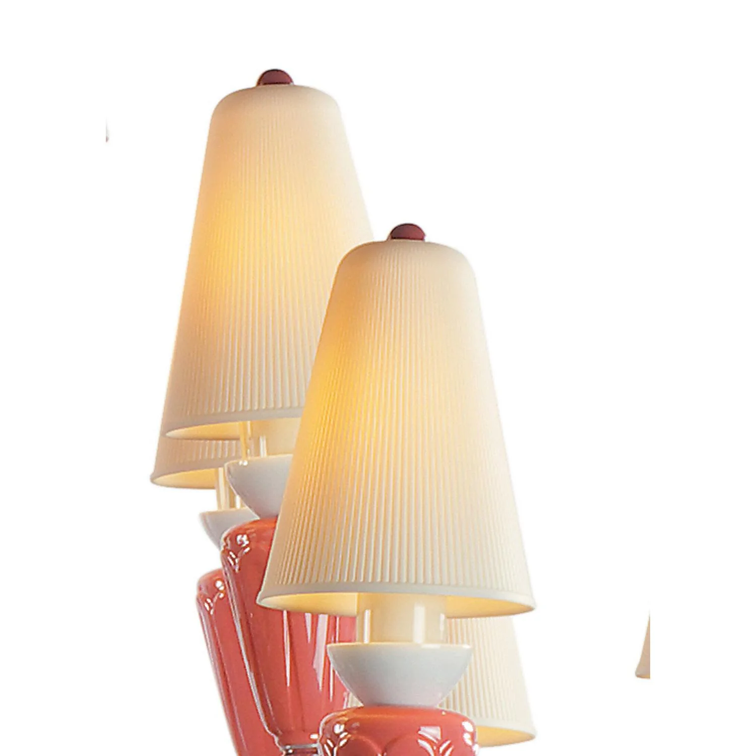 LLADRO' Chandelier Ivy e Seed 20 Luci Medio Rosso Corallo 138x115cm Porcellana - Image 5