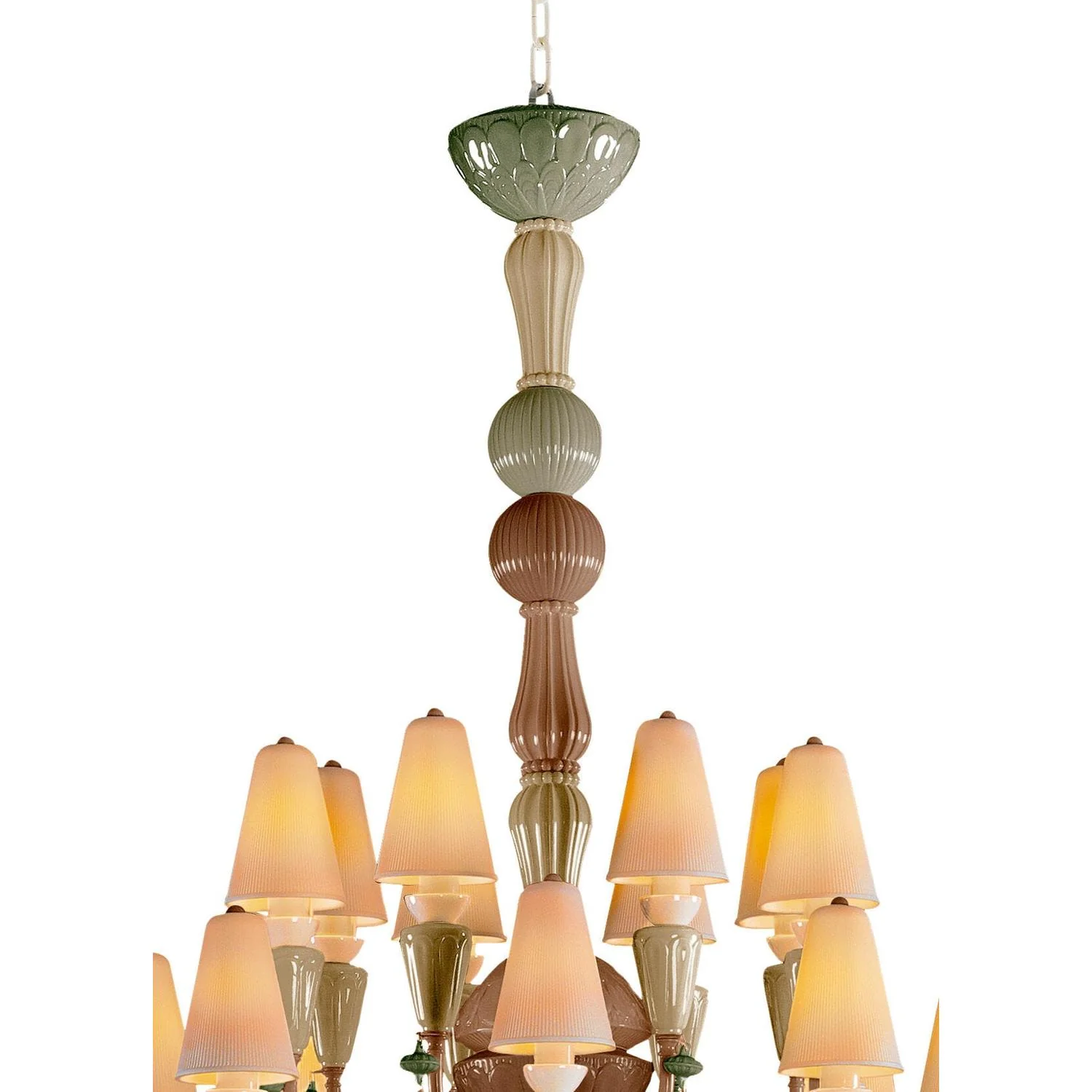 LLADRO' Chandelier Ivy e Seed 32 Luci Grande Spezie 183x150cm Porcellana - Image 3