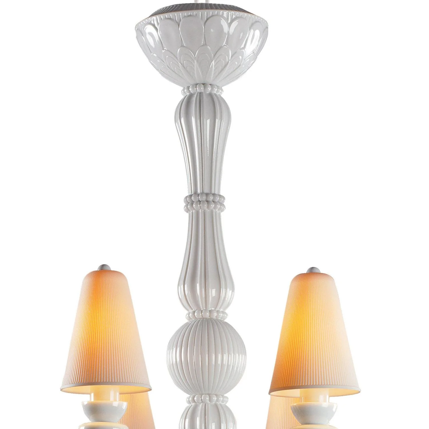 LLADRO' Chandelier Ivy e Seed 8 Luci Bianco 123x70cm Porcellana - Image 4