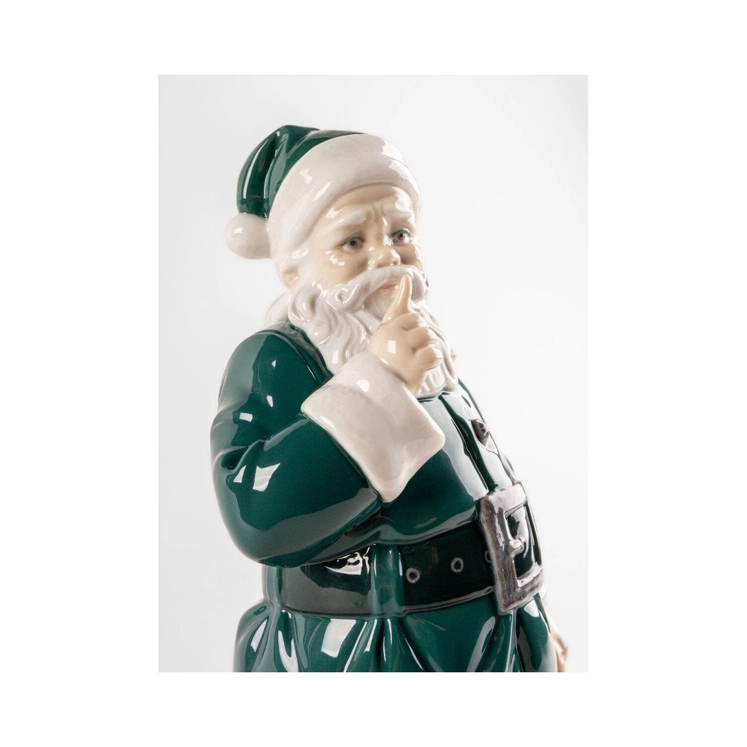 LLADRO' Figura E' Arrivato Babbo Natale Verde 33x17cm Porcellana - Image 4