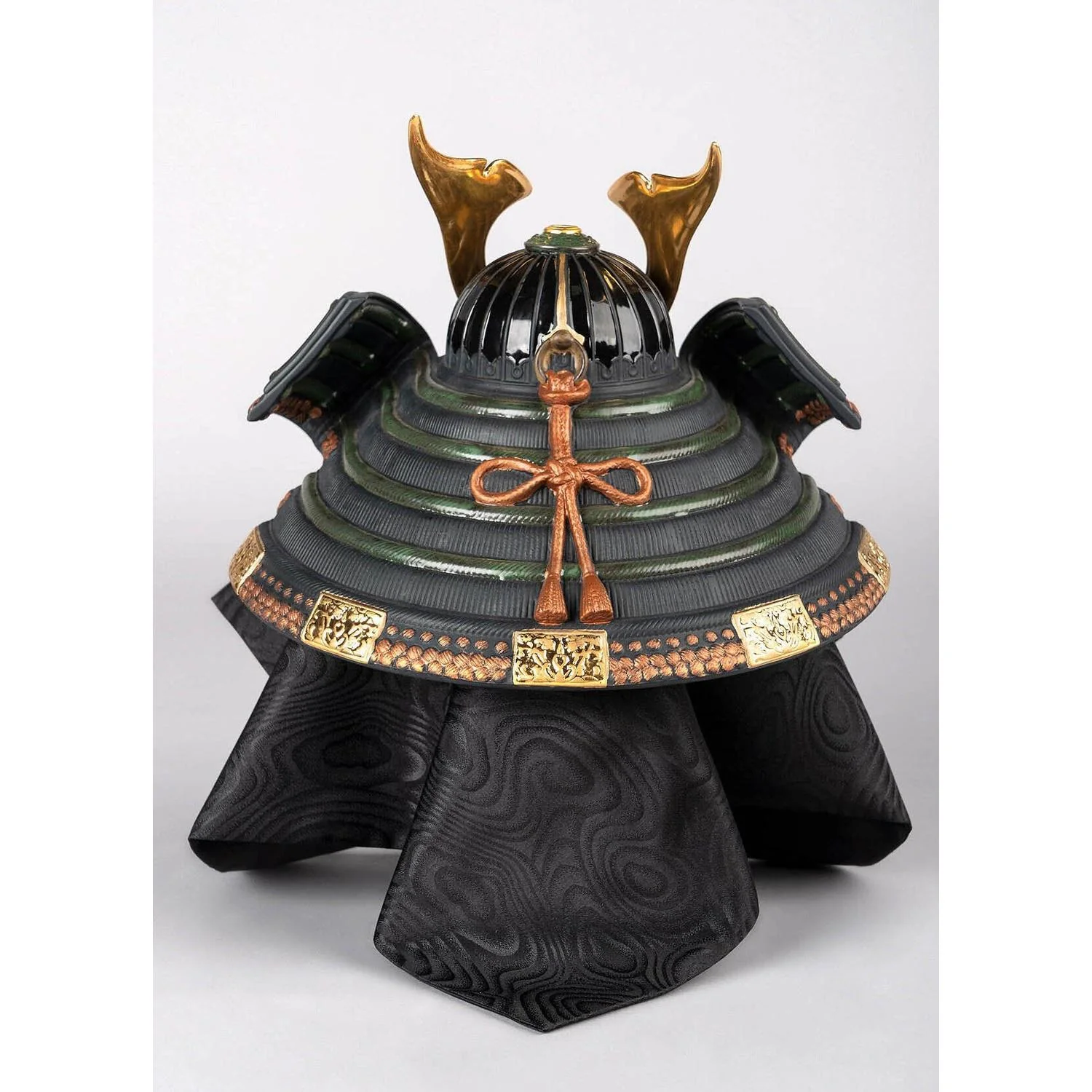 LLADRO' Figura Elmetto Samurai Arancione 35x35cm Porcellana - Image 3