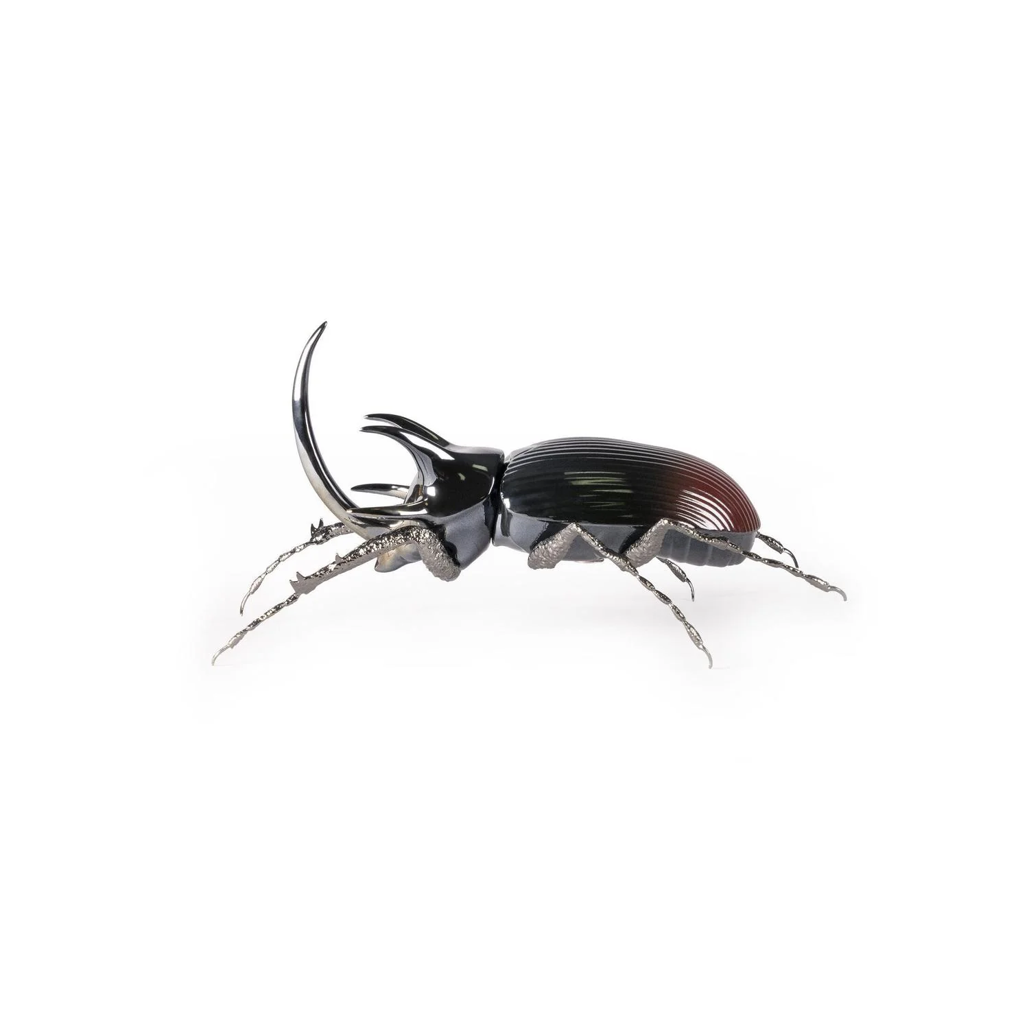 LLADRO' Figura Scarabeo Rinoceronte 12x26cm Porcellana