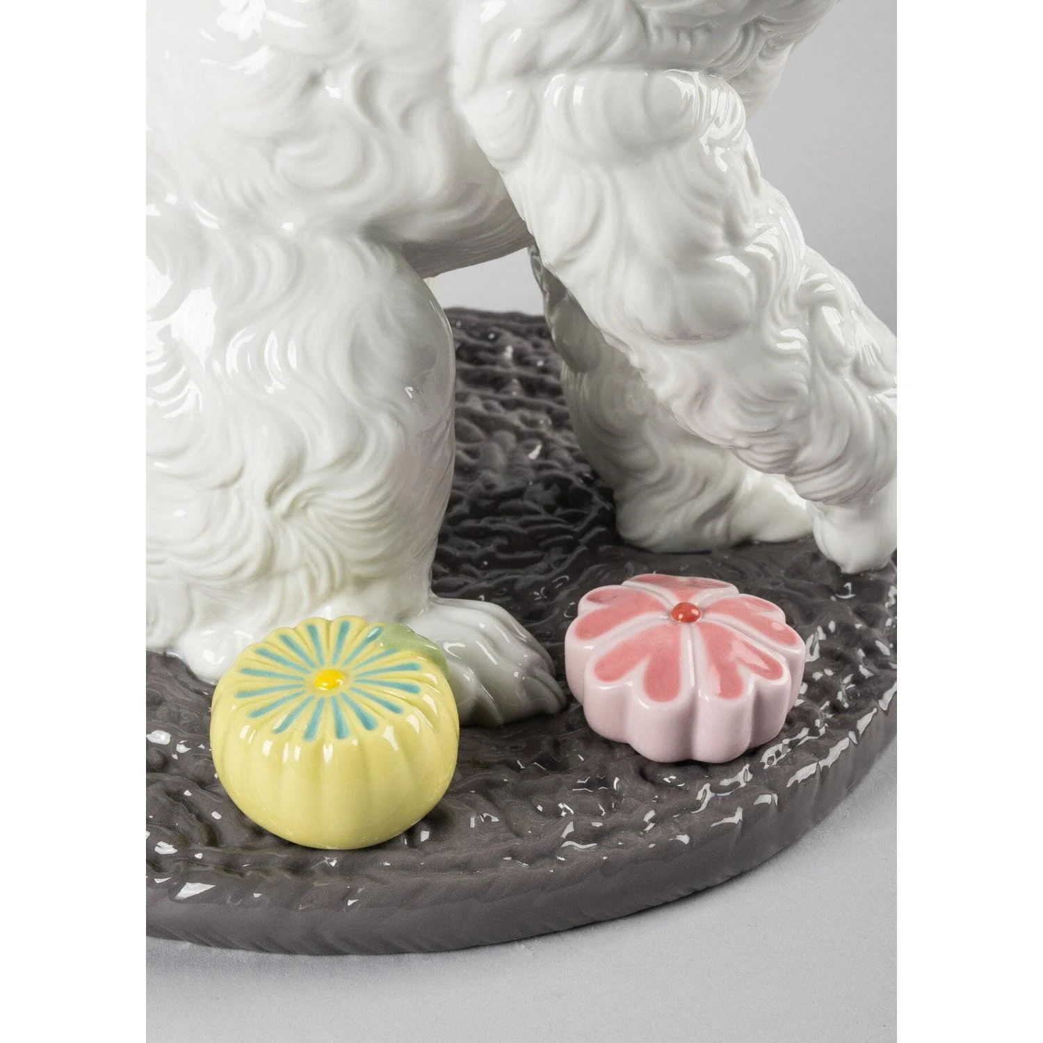 LLADRO' Figurina Barboncino con Mochis 33x22cm Porcellana - Image 5