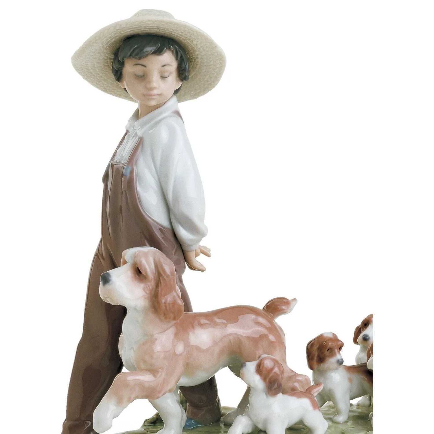 LLADRO' Figurina Bimbo con Cani I Miei Piccoli Esploratori 25x27cm Porcellana - Image 2