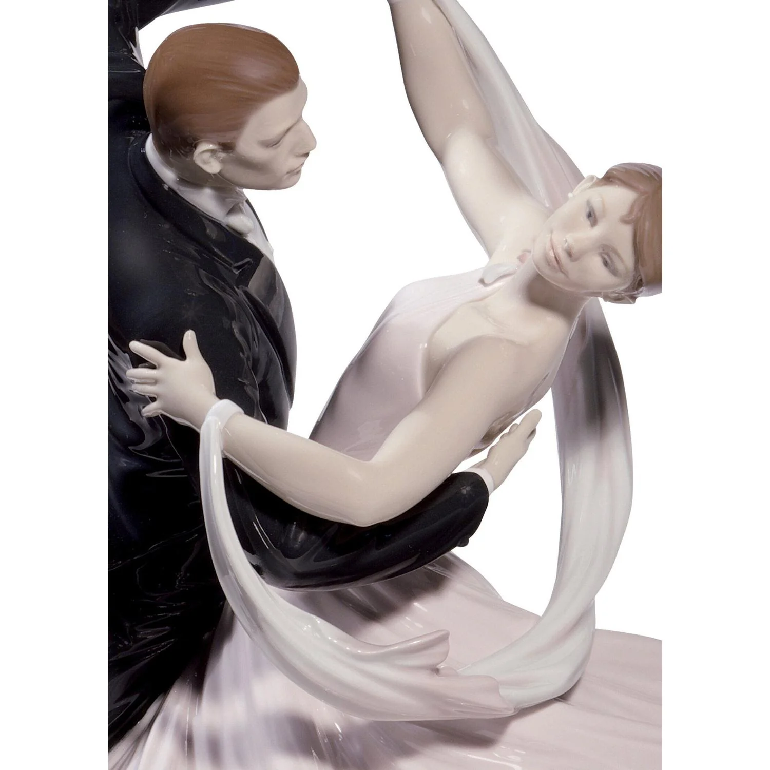LLADRO' Figurina Coppia Elegante Foxtrot Edizione Limitata 37x36cm Porcellana - Image 5