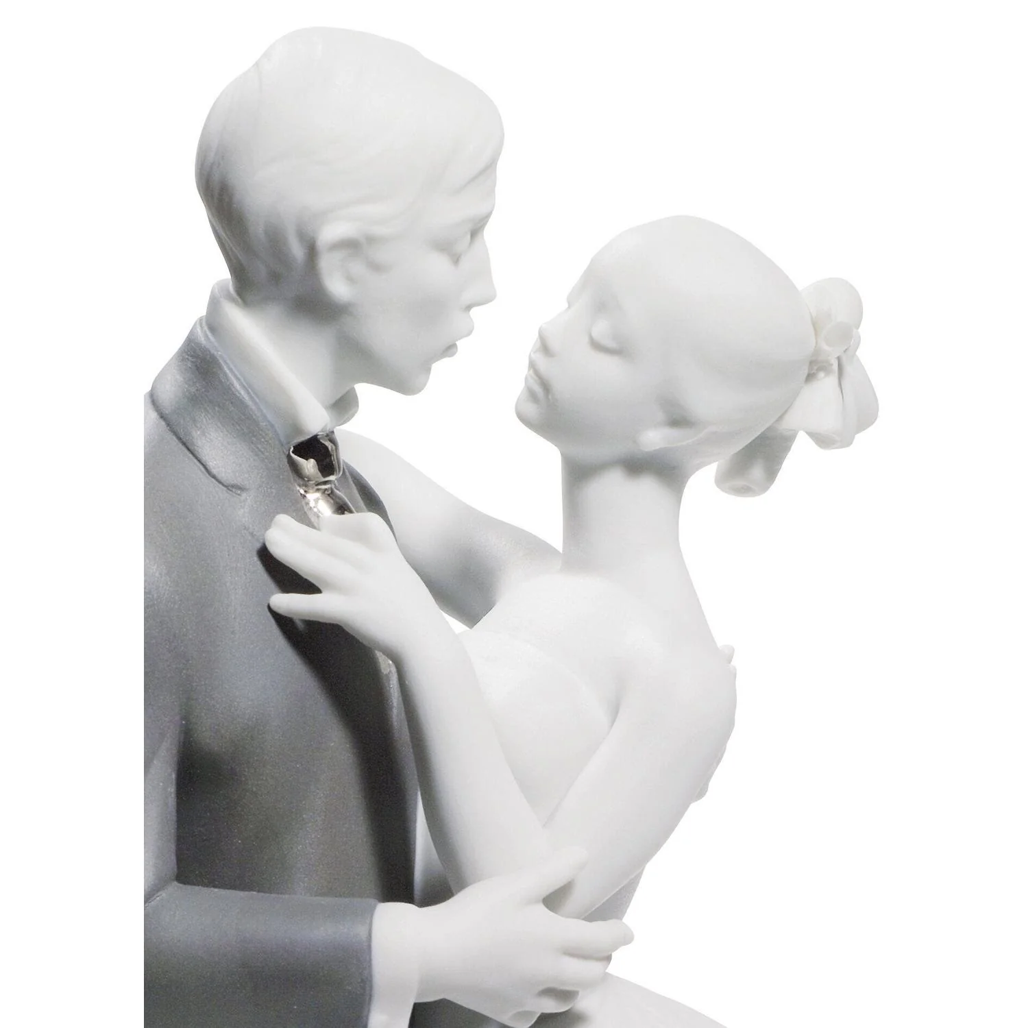 LLADRO' Figurina Coppia Il Valzer Dei Fidanzati Lustro Argento 30x21cm Porcellana - Image 3