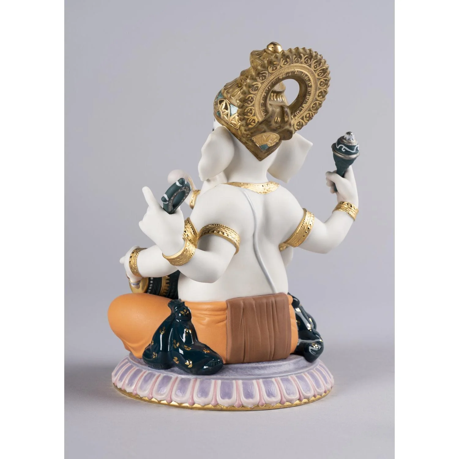 LLADRO' Figurina Ganesha con Mridangam Edizione Limitata 23x18cm Porcellana - Image 3