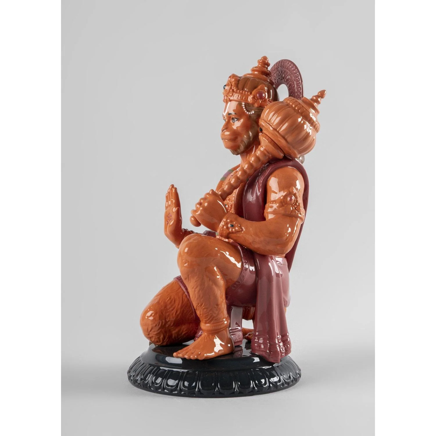 LLADRO' Figurina Hanuman Arancione 27x15cm Porcellana - Image 3