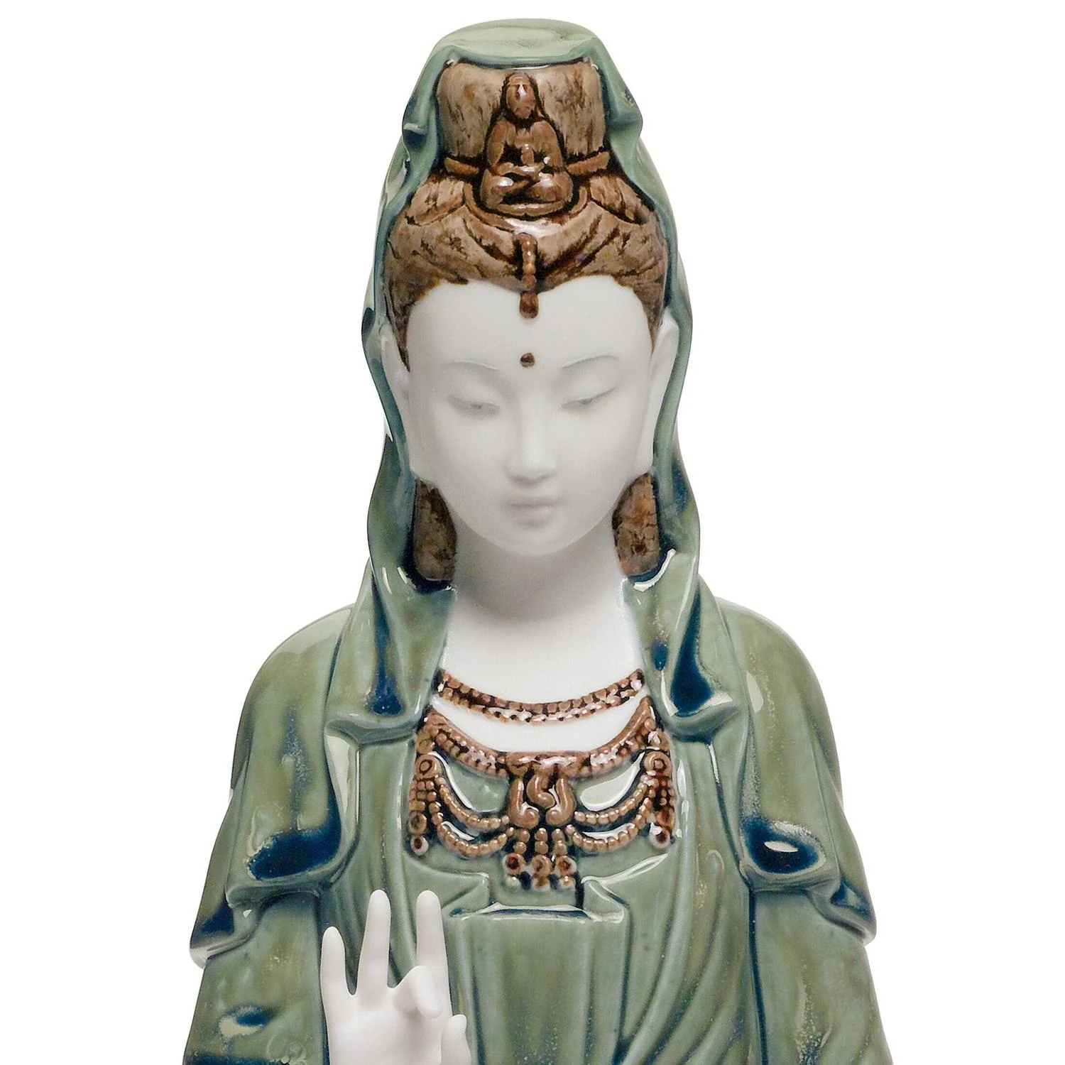 LLADRO' Figurina Kwan Yin Verde 33x18cm Porcellana - Image 2