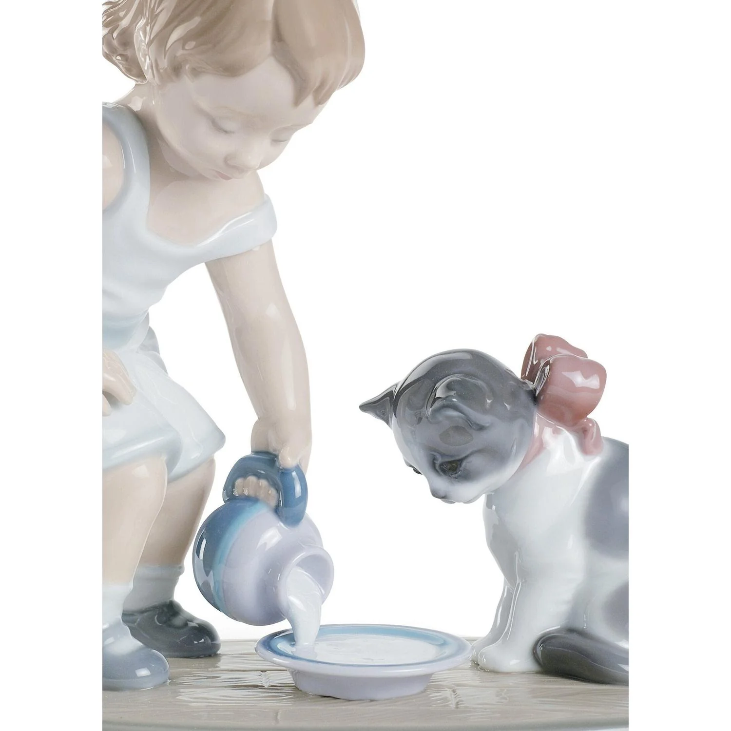 LLADRO' Figurina la Colazione Del Gatto 17x20cm Porcellana - Image 2