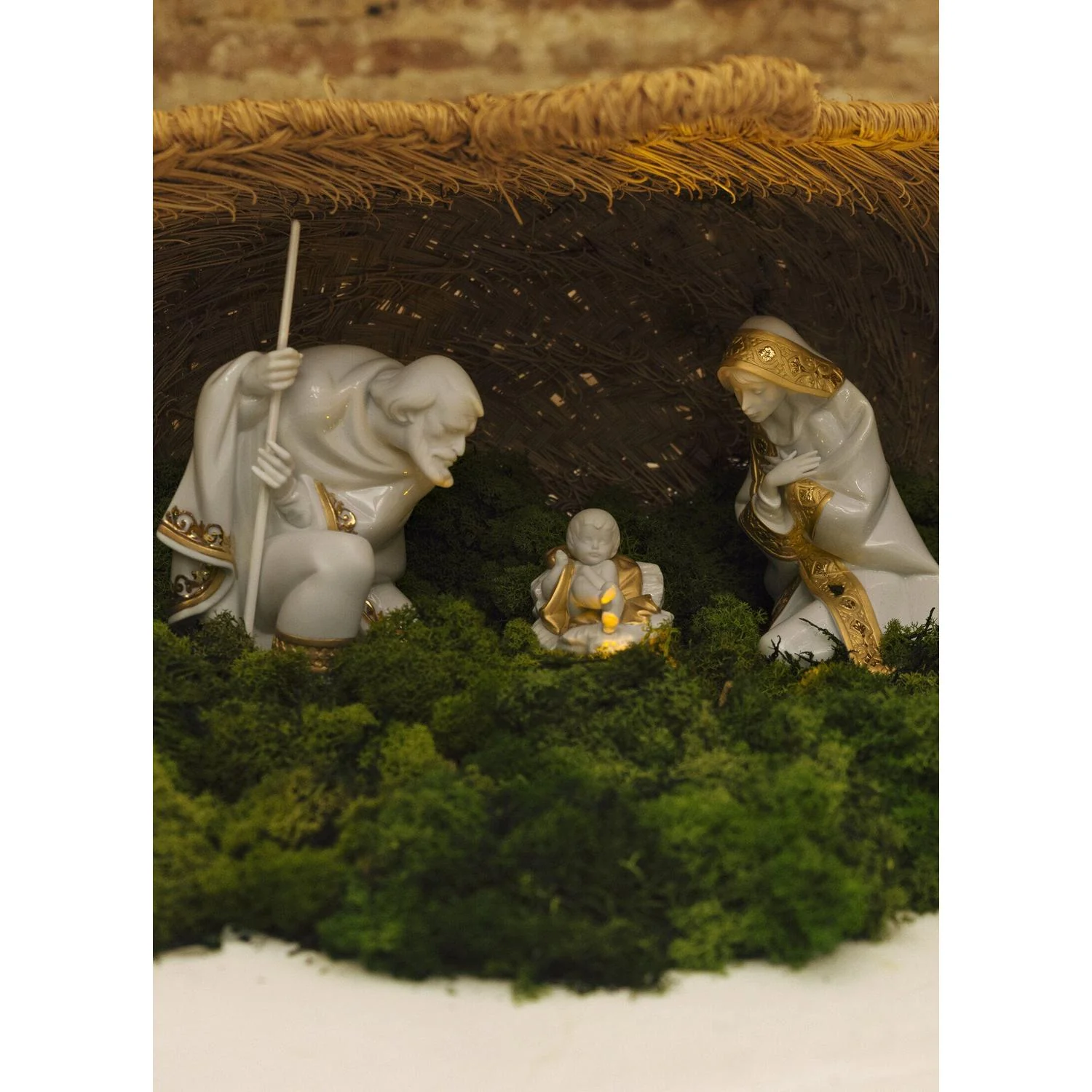 LLADRO' Figurina Natività Gesù Bambino Lustro Oro 6x9cm Porcellana - Image 2